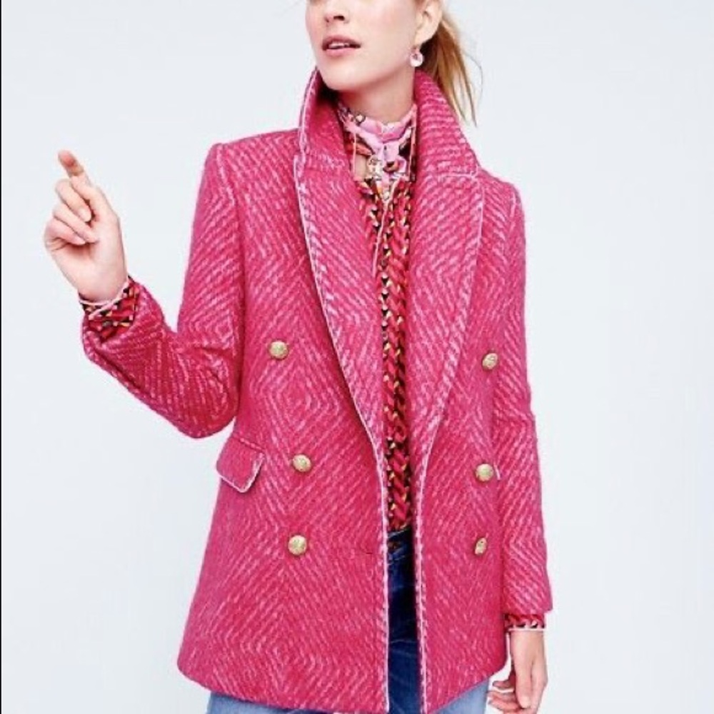 J Crew Diamond Tweed Coat size 4
